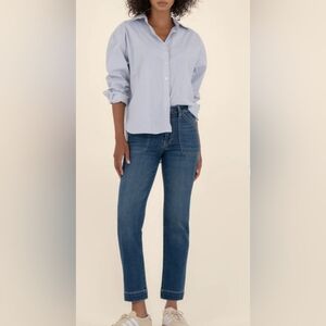Women's Kut High Rise  Straight Leg Blue Jeans